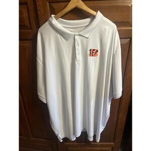 Cincinnati Bengals‎ Antigua Polo Shirt Sz 5Xl White. No Stains Or Odors